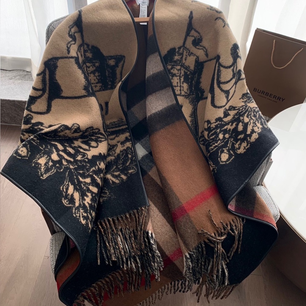 Burberry's latest double-sided jacquard cape for knights and horses - Picture 4 of 8